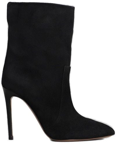 Paris Texas Stiletto Pointed Toe Ankle Boots - Black