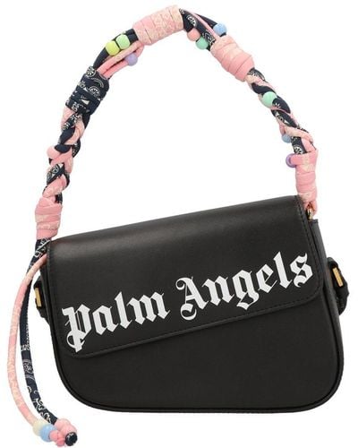 Palm Angels Plaited Bandana Crash Shoulder Bag - Black