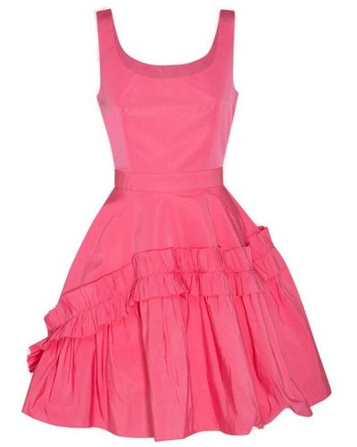 Alexander McQueen Ruffle Detailed Mini Dress - Pink