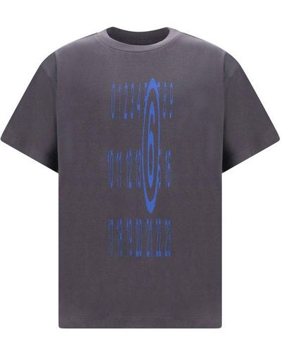 MM6 by Maison Martin Margiela Numeric Signature Printed Crenwck T-shirt - Blue