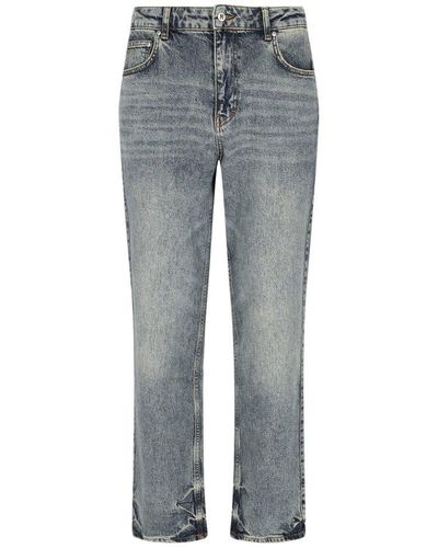 Represent Bleached-effect Straight-leg Slim-cut Jeans - Gray