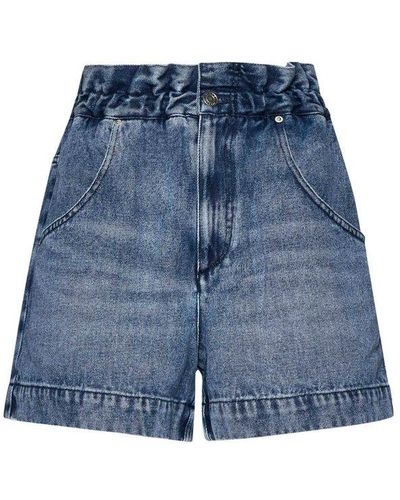Isabel Marant Titea High Waist Denim Shorts - Blue