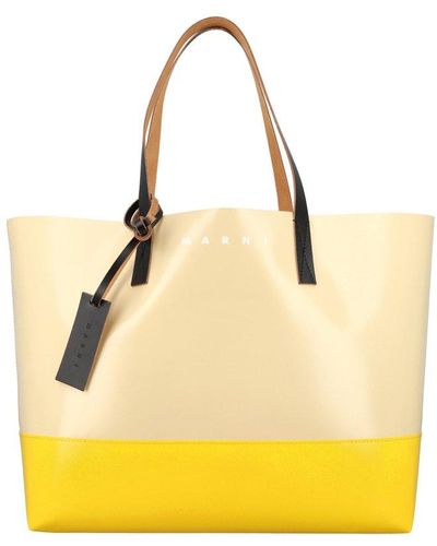 Marni Two-tone Tribeca Shopping Bag - Yellow