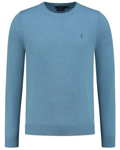 Polo Ralph Lauren Pony Embroidered Knit Jumper - Blue