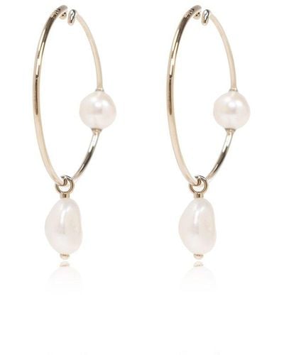 Chloé Hoop Earrings Of Different Sizes, - White