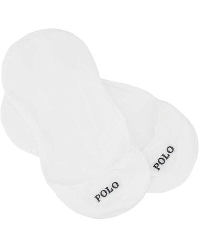 Polo Ralph Lauren Stretch Cotton Invisible Socks Set - White