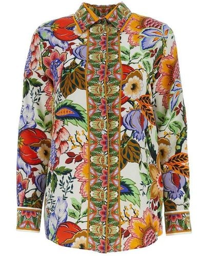 Etro Floral Printed Long-sleeved Shirt - Multicolour