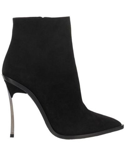 Casadei Pointed-toe Zipped Boots - Black