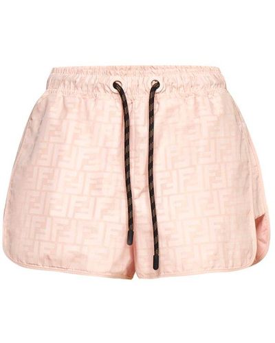 Fendi Printed Shell Shorts - Pink