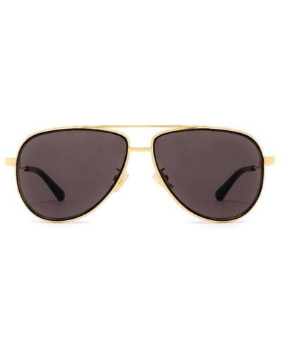 Bottega Veneta Rim Aviator Sunglasses - Black