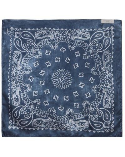 Golden Goose Paisley Printed Scarf - Blue