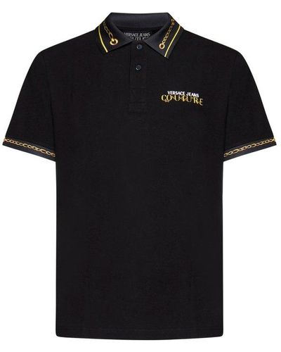 Versace Jeans Couture Couture Chain Polo T Shirt - Black