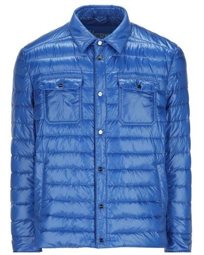 Herno Long-sleeved Quilted Down Jacket - Blue
