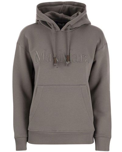 Max Mara Agre Jersey Sweatshirt With Embroidery - Grey