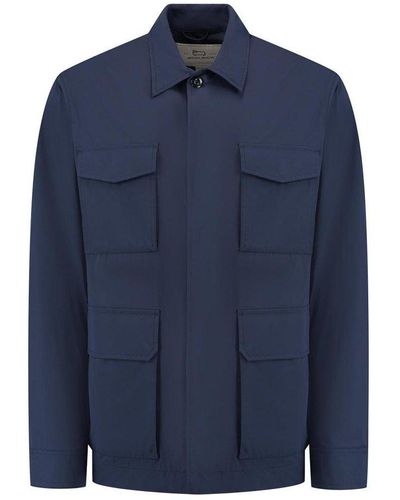 Woolrich Pocket Detailed Field Jacket - Blue