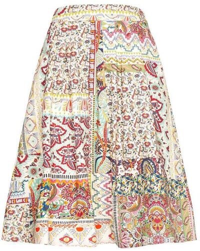 Etro Patchwork Print Cotton Skirt - Multicolour