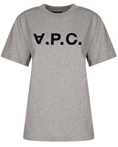A.P.C. Logo Print T-Shirt - Grey