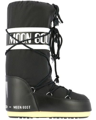 Moon Boot Icon Junior Lace-up Boots - Black