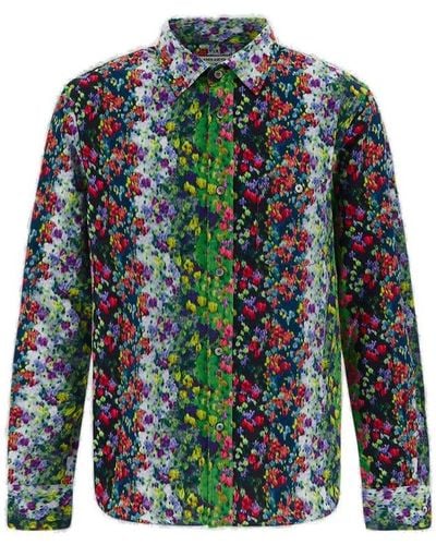 KENZO All-over Floral Printed Long-sleeved Shirt - Multicolour