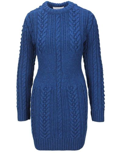 Philosophy Di Lorenzo Serafini Cable Knit Dress - Blue
