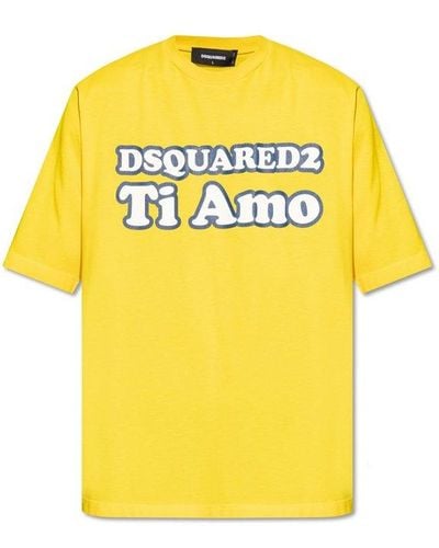 DSquared² T-shirt With Logo, - Yellow