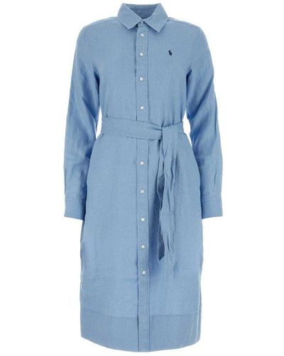 Polo Ralph Lauren Linen Shirt Dress - Blue