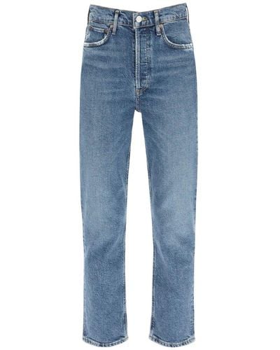 Agolde 'riley' Cropped Jeans - Blue