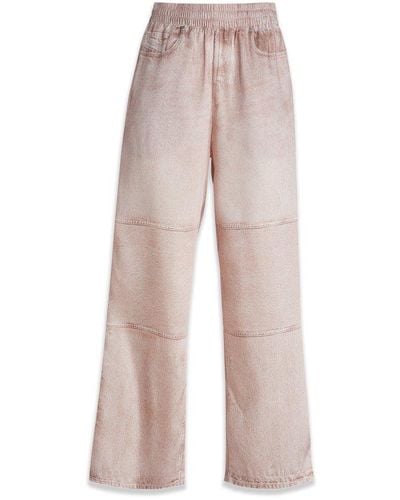 DIESEL P-ferny-den Wide-leg Pants - Pink