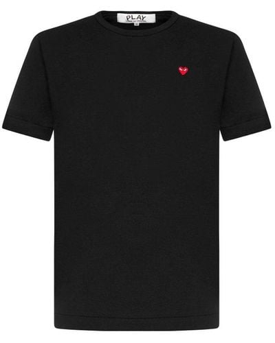 COMME DES GARÇONS PLAY Heart-patch Cotton T-shirt - Black