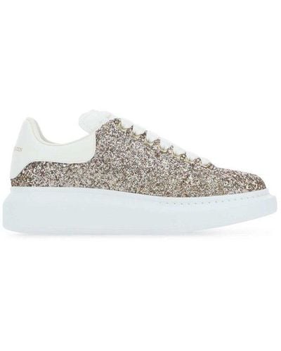 Alexander McQueen Oversized Glitter Sneakers - White