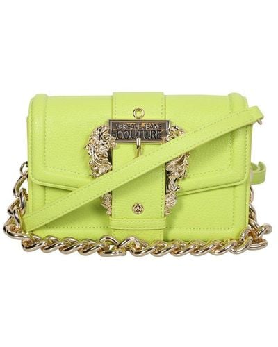 Versace Baroque Buckle Chain-linked Shoulder Bag - Green