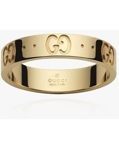 Gucci Logo Engraved Ring - Metallic