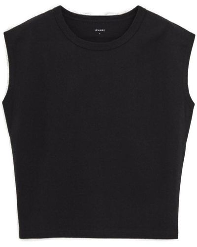 Lemaire Crewneck Sleeveless Jersey T-shirt - Black
