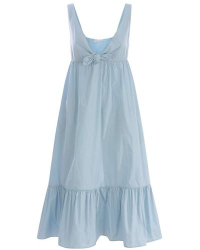 RED Valentino Red Bow Embellished Taffeta Dress - Blue