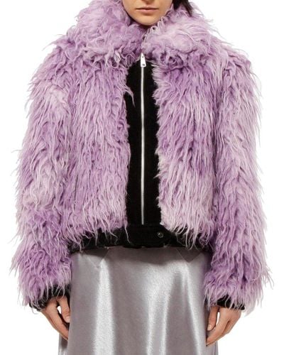 Marc Jacobs Zipped Cropped Coat - Purple