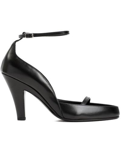 The Row Leather Sandals - Black