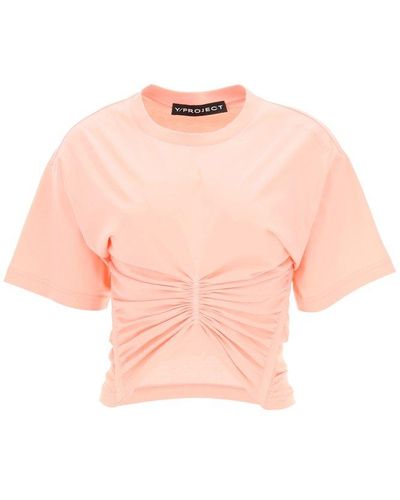 Y. Project Y Project Draped Cotton T-shirt - Pink