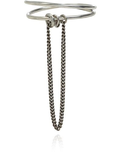 Ann Demeulemeester Bracelet With Decorative Chain - White