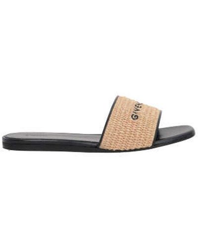 Givenchy 4g Open Toe Slip-on Slides - Natural