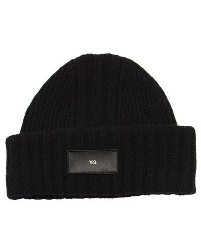 Y-3 Logo-patch Turn-up Brim Beanie - Black