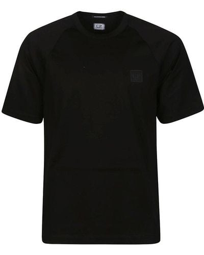 C.P. Company Logo Printed Crewneck T-shirt - Black