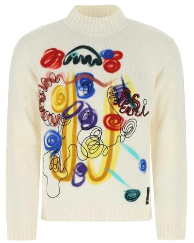 Fendi Ivory Wool Sweater - White