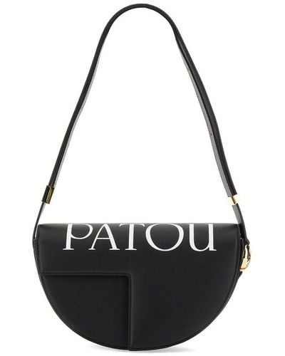 Patou Leather Shoulder Bag - Black