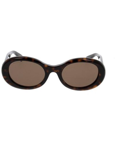 Gucci Oval Frame Sunglasses - Black