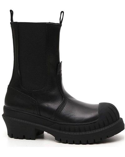 Acne Studios Round Toe Ankle Boots - Black