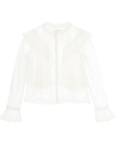 Isabel Marant Isabel Marant Etoile 'kelmon' Blouse With Cutwork Embroideries - White