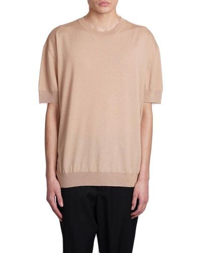 Jil Sander Short-sleeved Knitted T-shirt - Brown