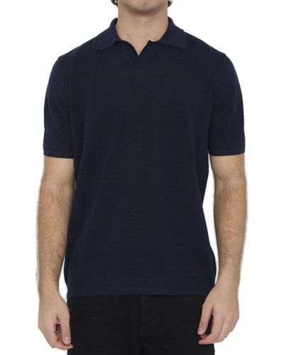 Roberto Collina Knit Polo Shirt - Blue