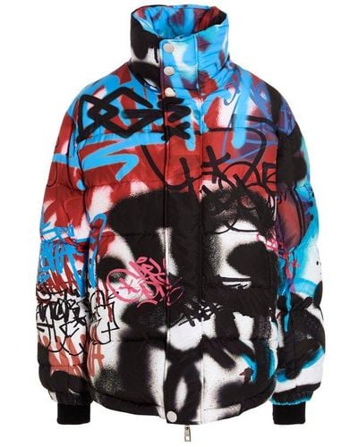 Dolce & Gabbana Graffiti Down Jacket - Blue