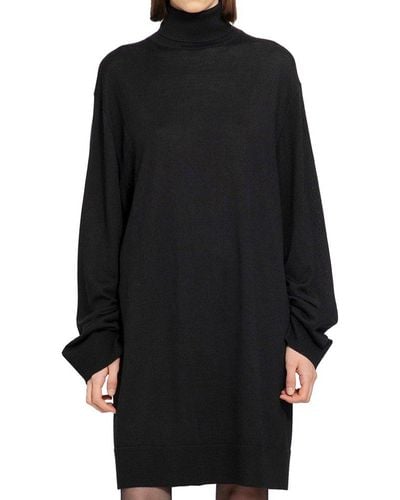 Helmut Lang Oversized Turtleneck Dress - Black